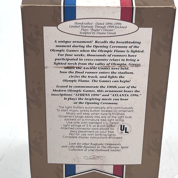 HALLMARK 1996 Atlanta Olympics Lighting the Flame Flickering & Musical Ornament - Picture 9 of 10